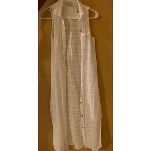 Long Linen Sleeveless Top